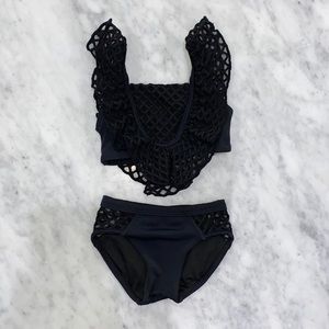 Little Peixoto Black Two Piece Swimsuit